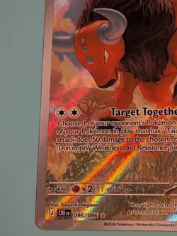 2026 Pokemon Chaos Rising Tauros 096/086 Illustration Rare Full Art NM/M - Image 3