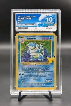 ACE 10 Blastoise 2/102 Celebrations Pokemon Classic Collection Perfect Subgrades - Image 1