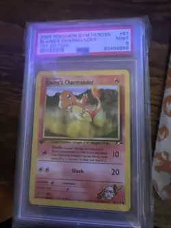 2000 POKEMON GYM HEROES 1ST ED #61 BLAINE'S CHARMANDER PSA 9 - Image 1