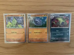 Pokemon Paldea Evolved Larvitar Pupitar Tyranitar Evolution Set Holo Rare Lot - Image 2