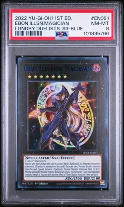 Ebon Illusion Magician *PSA NM-MINT 8* LDS3-EN091 * Ultra Rare * 2022 * Yugioh - Image 1