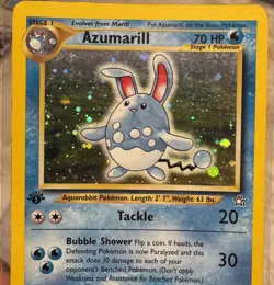 AZUMARILL 2/111 Rare Neo Genesis HOLO 1st Edition vintage Pokemon 2000 - Image 1