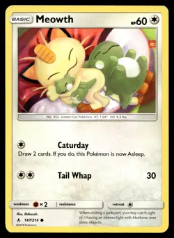 POKEMON MEOWTH UNBROKEN BONDS 147/214 C NM/M - Image 1