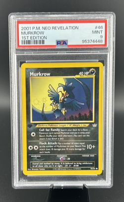2001 Neo Revelation Pokemon #46 MURKROW 1st Edition 46/64 PSA 9 MINT - Image 1