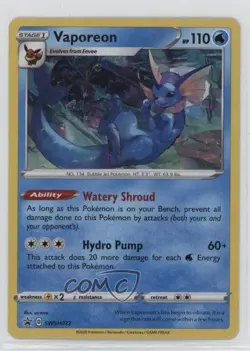 Vaporeon Holo Pokemon Sword & Shield Black Star #SWSH072 - Image 1