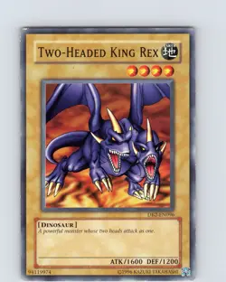 Yu-Gi-Oh TCG Two-Headed King Rex DB2-EN096 Unlimited Common Card Played LP - Image 1