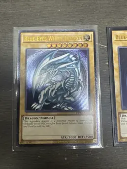 Yu-Gi-Oh Blue-Eyes White Dragon OP28-EN001 Ultimate Rare Playset Great Condition - Image 2