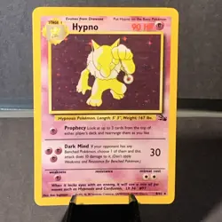 Pokemon TCG Hypno 8/62 Base Set Unlimited Fossil Vintage Holo Card WOTC - Image 1
