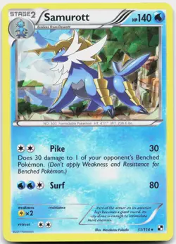 Samurott (Cracked Ice Holo) 31/114 Holo Holo Rare Deck Exclusives Pokemon LP - Image 1