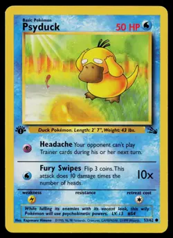 PSYDUCK 53/62 COMMON FOSSIL POKEMON 1ST EDITION LP - Image 1