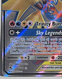 Moltres & Zapdos & Articuno GX Full Art 66/68 Pokemon TCG Hidden Fates Holo - LP - Image 4