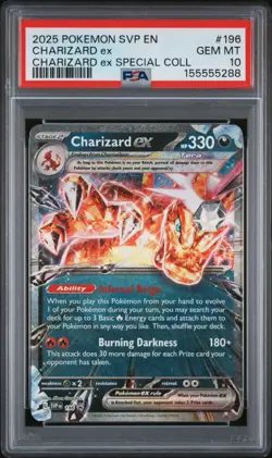 2025 POKEMON SVP EN-SV BLACK STAR PROMO #196 CHARIZARD EX PSA 10 - Image 1