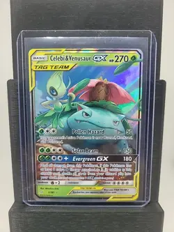 Pokemon TCG Celebi & Venusaur GX 1/181 Sm-Team Up Tag Team Ultra Rare LP - Image 1