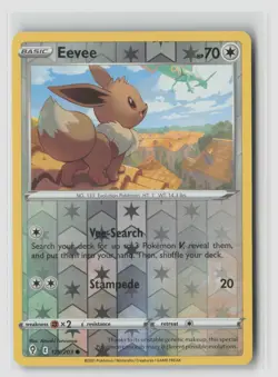Eevee #125/203 Swsh07 Evolving Skies Common Reverse Holo Pokemon TCG LP - Image 1