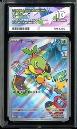 Pokemon First Partner Illustraion Turtwig 040 Gem Mint Ace 10 - Image 1