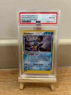 Vintage 2003 Pokemon TCG Swampert Ex Holofoil Card 13/109 PSA 8 Ruby & Sapphire - Image 1