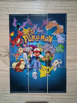 1999 Pokemon Topps TV Animation Series 1 Complete 9 Card Puzzle Set LP/NM - Image 1