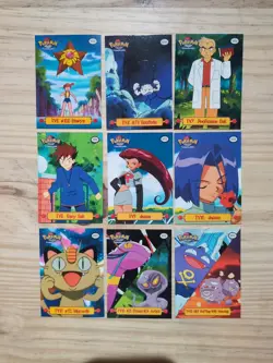 1999 Pokemon Topps TV Animation Series 1 Complete 9 Card Puzzle Set LP/NM - Image 2