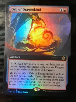 Orb of Dragonkind Extended Art FOIL , Adventures For R, NM , MTG ,FREE SHIPPING - Image 1
