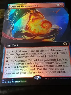 Orb of Dragonkind Extended Art FOIL , Adventures For R, NM , MTG ,FREE SHIPPING - Image 2