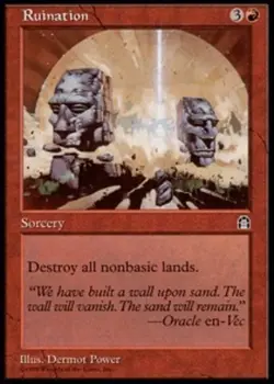 Moderatly Played, English - 1 x MTG Ruination Stronghold - Image 1