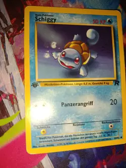 1. Edition Pokemon Karte Schiggy Team Rocket Deutsch Vintage 68/82 DE 1st Base - Image 1