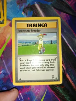 Pokemon Breeder Zuchter Vintage aus Base Set 2 Rare Trainer 105/130 - Image 3