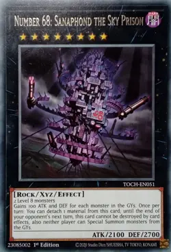 TOCH-EN051 NUMBER 68: SANAPHOND THE SKY PRISON RARE 1ST EDITION YuGiOh CARD - Image 1