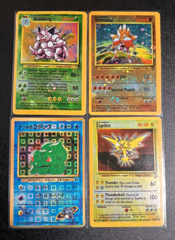 Vintage Pokemon Vending Machine Sticker Cards Alt Background Holo 4 Cards WOTC - Image 1