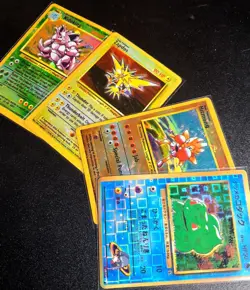 Vintage Pokemon Vending Machine Sticker Cards Alt Background Holo 4 Cards WOTC - Image 2