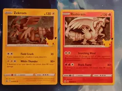 Reshiram and Zekrom Celebrations Holo Pokemon Cards Pokemon TCG 2/25 & 10/25 - Image 1