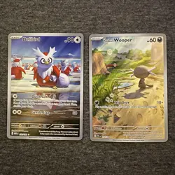 Pokemon TCG 2-Card Lot - Delibird 152/193, Paldean Wooper 102/094 Holo EN - Image 1