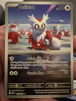Pokemon TCG 2-Card Lot - Delibird 152/193, Paldean Wooper 102/094 Holo EN - Image 4