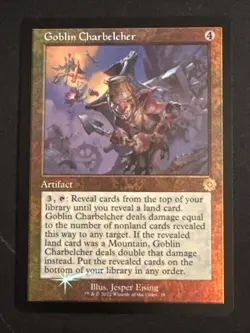 1x Foil Goblin Charbelcher (18) Retro Frame The Brothers' War LP MTG Magic x1 - Image 1