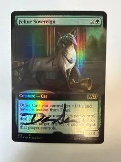 MTG Magic The Gathering M21 Artist Proof Foil #180 Feline Sovereign 23/30 Auto - Image 1