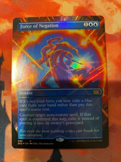 MTG Double Masters 2022 Force of Negation Borderless Foil - Image 1