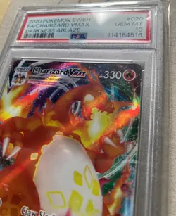 2020 POKEMON SWSH DARKNESS ABLAZE 020 FULL ART CHARIZARD VMAX PSA 10 - Image 2