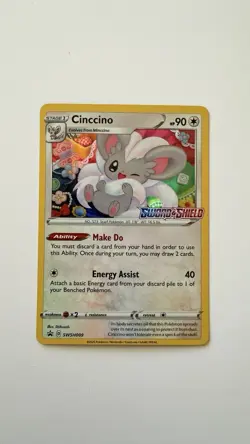Pokemon TCG - Cinccino SWSH009 - Sword & Shield Base Pre-Release Holo Promo - NM - Image 1