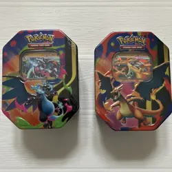 Pokemon TCG: Mega Charizard X & Mega Charizard Y Tin Set Of 2 BRAND NEW - Image 1