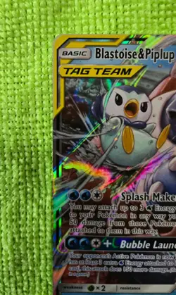 Blastoise & Piplup GX 38/236 - Sun & Moon Cosmic Eclipse - Pokemon Tag Team (LP) - Image 2