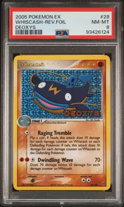 Pokemon Whiscash EX Deoxys Reverse Holo Rare #28 PSA 8 NM MINT - Image 1