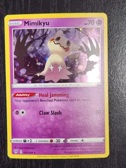 2020 Pokemon Sword & Shield Darkness Ablaze Cosmic Holo #081/189 Mimikyu - Image 1