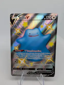 Ditto V SHINY SV118/SV122 Shining Fates NM Full Art Ultra Rare Pokemon Card - Image 1