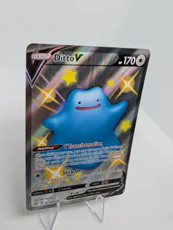 Ditto V SHINY SV118/SV122 Shining Fates NM Full Art Ultra Rare Pokemon Card - Image 2