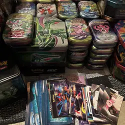 Pokemon TCG Empty Tin Lot (78) Lots Of Stickers And Portfolios, Good Condition! - Image 1