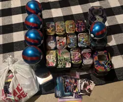 Pokemon TCG Empty Tin Lot (78) Lots Of Stickers And Portfolios, Good Condition! - Image 2