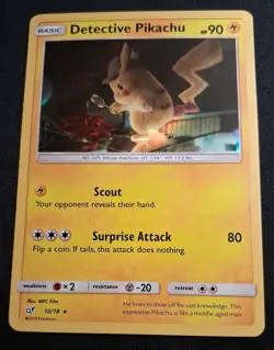 Detective Pikachu 10/18 Holo Rare Pokemon TCG LP/NM - Image 1