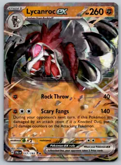 Pokemon TCG Lycanroc ex 117/193 SV02: Paldea Evolved Double Rare - Image 1