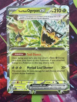Pokemon Teal Mask Ogerpon ex 012/131 Sv: Prismatic Evolutions Double Rare NM - Image 1