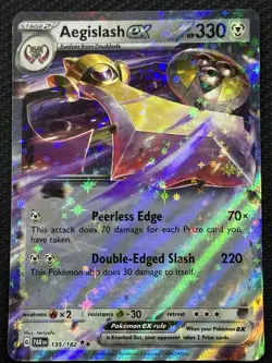 Pokemon Aegislash ex 135/182 SV04: Paradox Rift Double Rare Holo Full Art 330HP - Image 1